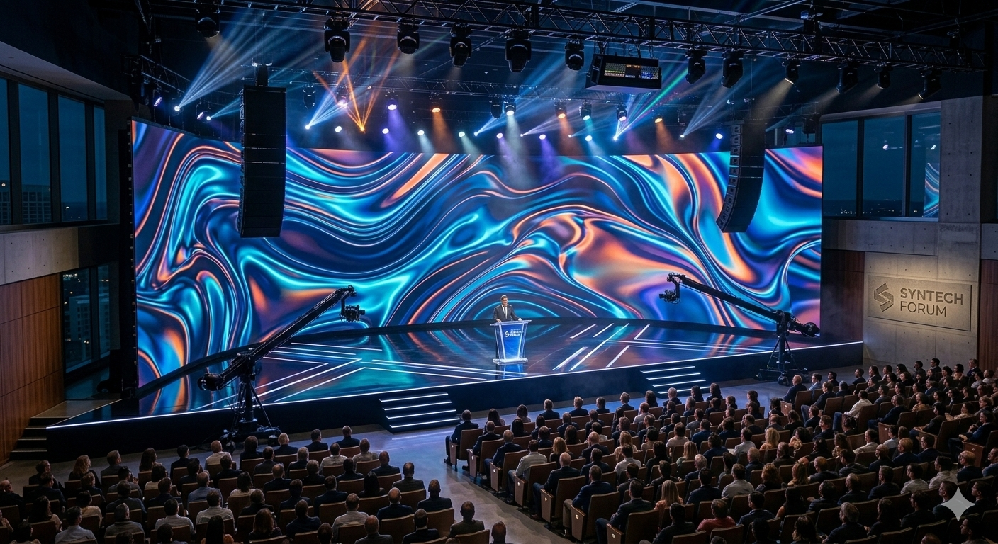 Event stage with LED screens